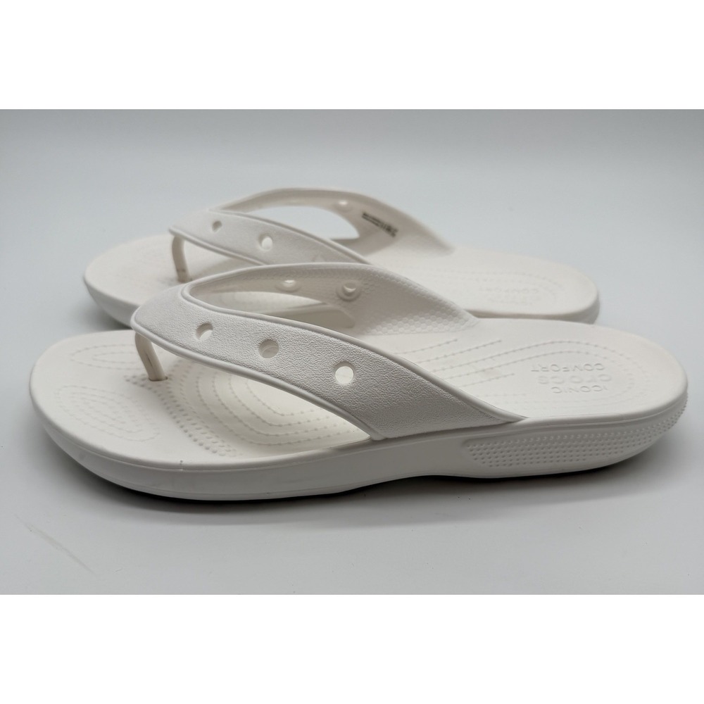 Crocs Classic‎ Flip Flops Women's White Sz 10 Sandals Comfort Sandal Slip On